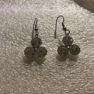 Elegant Silver Crystal Drop Earrings